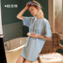 An Zi với bộ đồ ngủ cotton đơn giản dành cho nữ mùa hè Áo phông ngắn tay giản dị của Hàn Quốc trong đoạn váy ngủ sinh viên mặc nhà - Đêm đầm váy ngủ đẹp Đêm đầm