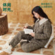Anzhiban ສາມຊັ້ນ quilted coral velvet pajamas ສໍາລັບແມ່ຍິງຊຸດ