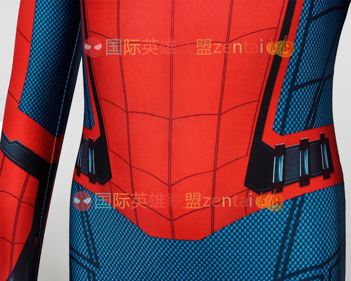 成人儿童男款蜘蛛侠英雄归来连体紧身衣Spiderman Cos战衣服-图3