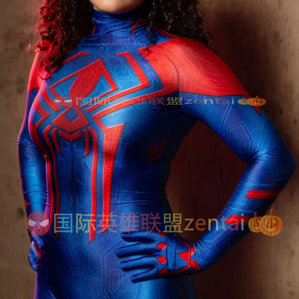 成人女款2099蜘蛛侠连体紧身衣Spiderman Cosplay扮演服没有头套-图1