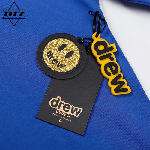 正品drew短袖克莱因蓝笑脸t恤男女情侣潮牌纯棉圆领半袖上衣春夏 - 图3