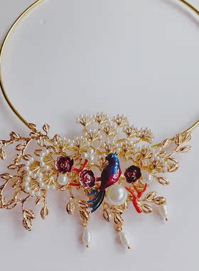 原创旗袍古装复古风项圈毛衣链