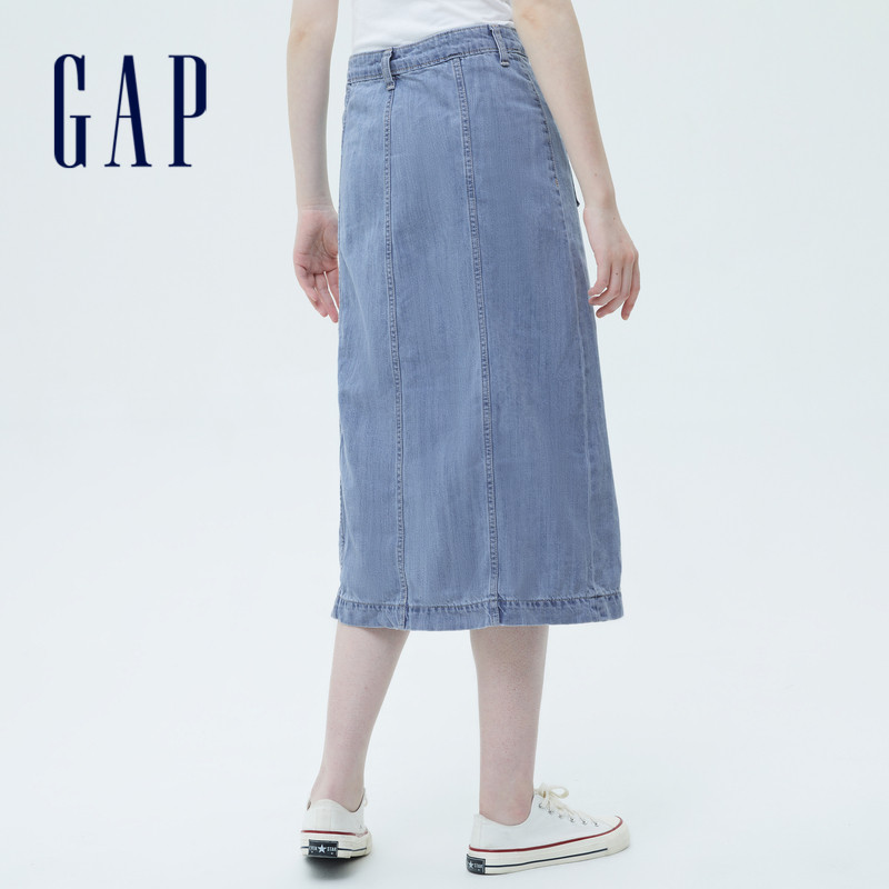 gap浅色水洗复古纯棉牛仔半身裙 Gap半身裙