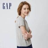 Gap Хлопковая летняя короткая белая спортивная футболка с коротким рукавом, облегающий крой