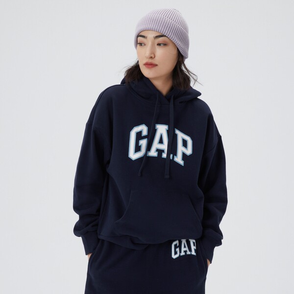 gap女装春季款logo碳素软磨卫衣