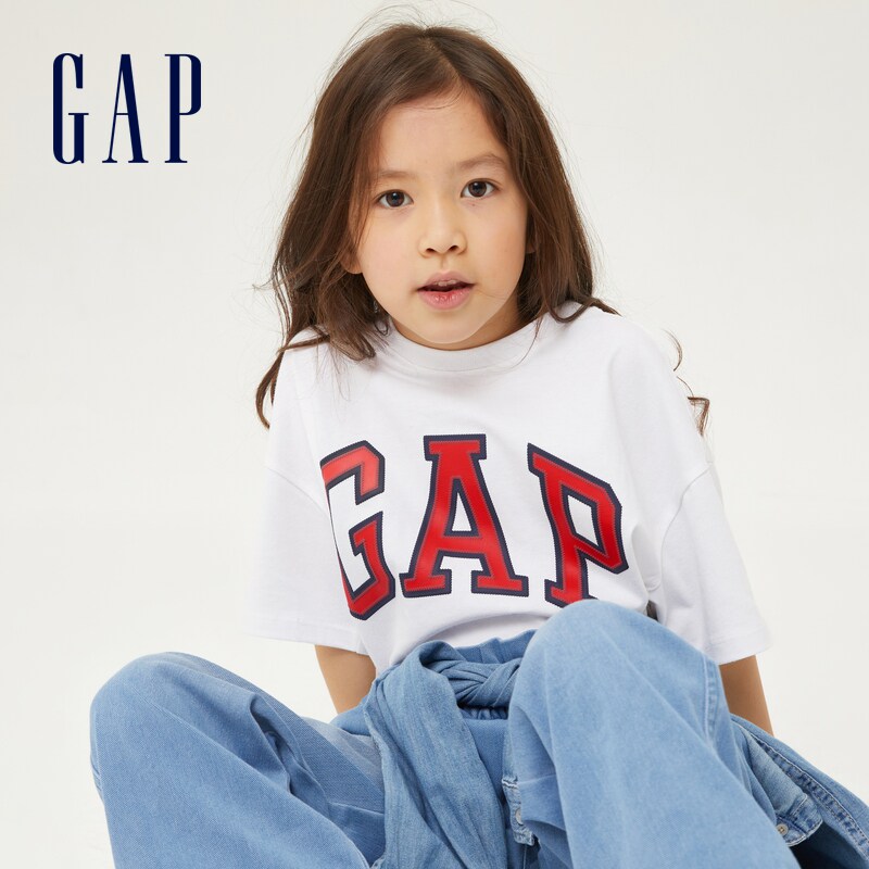 gap男童logo字母印花纯棉打底衫 GapT恤