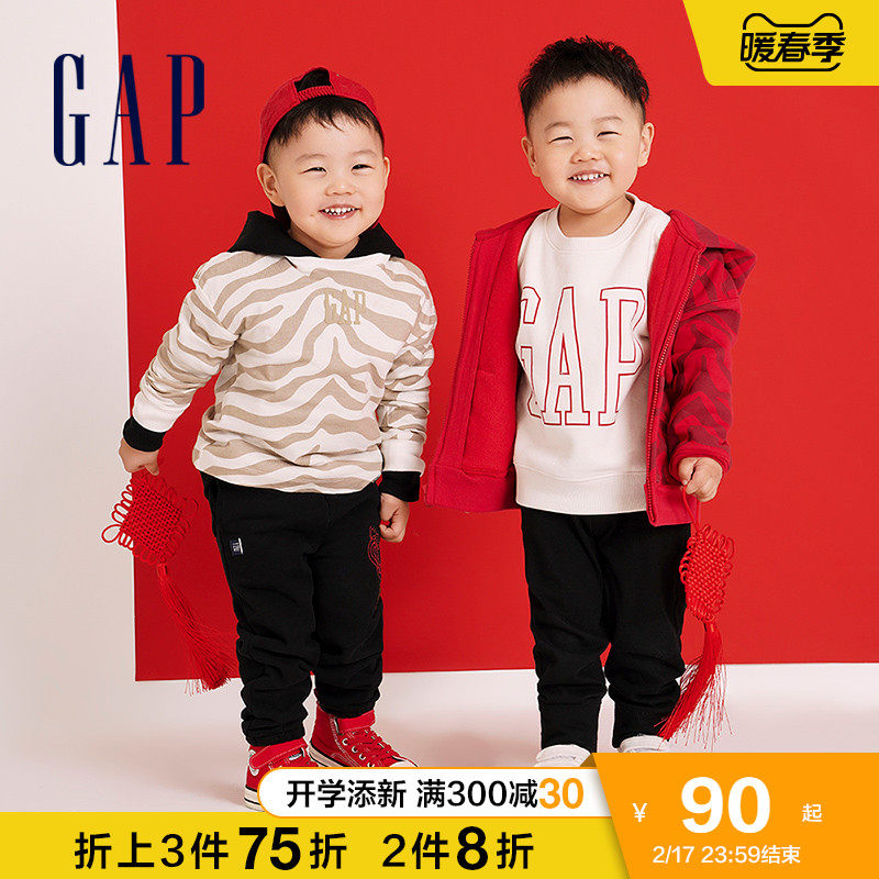 gap男幼童纯棉虎年印花长袖t恤 GapT恤