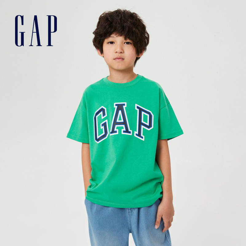 gap男童logo字母印花纯棉打底衫 GapT恤