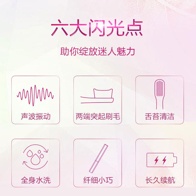 松下声波震动振动电动牙刷成人糖果色电池旅行装便携式电牙刷DS19