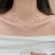 Xiangnan 925 sterling silver bow pearl necklace light luxury
