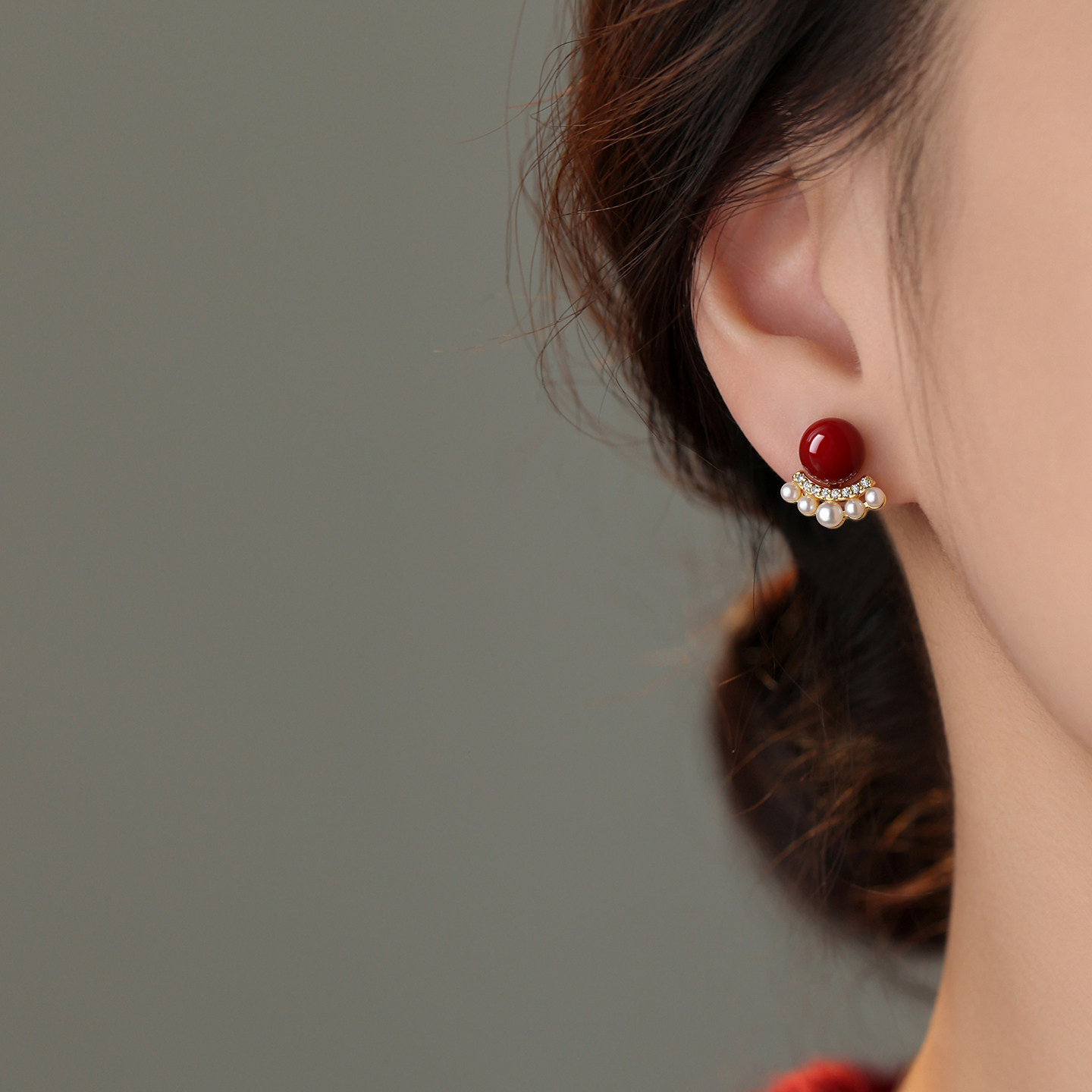 【巷南】999银红豆珍珠耳钉本命年耳环2026马高级感过新年女耳饰,淘宝优惠券,粉丝福利购,淘宝优惠卷