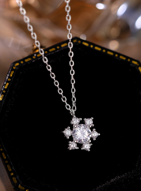 巷南999纯银雪花项链轻奢高级女