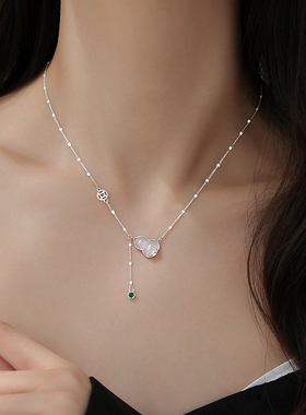 巷南925纯银玉髓葫芦项链女轻奢