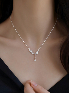 巷南999纯银麦穗项链女小众轻奢