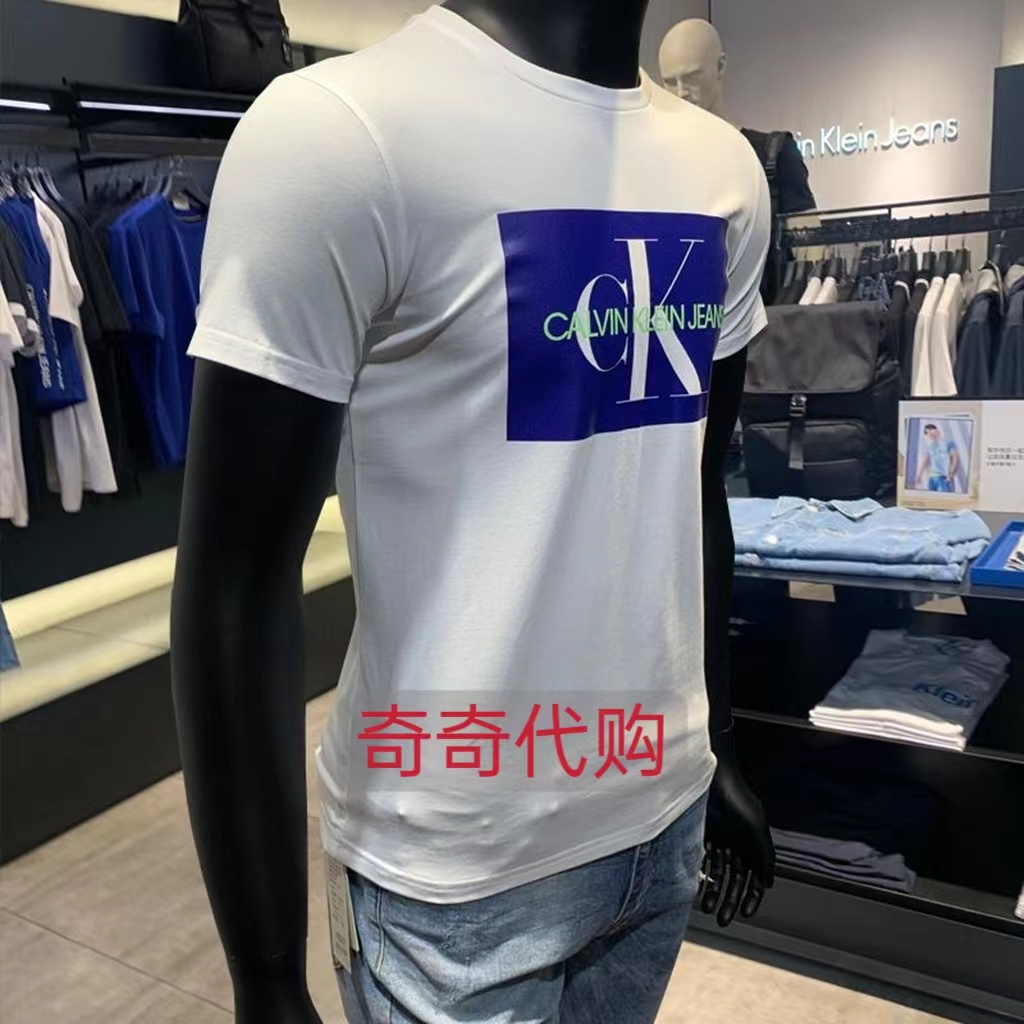 CK Jeans24夏季新款男女情侣性休闲纯棉印花透气圆领打底短袖T恤