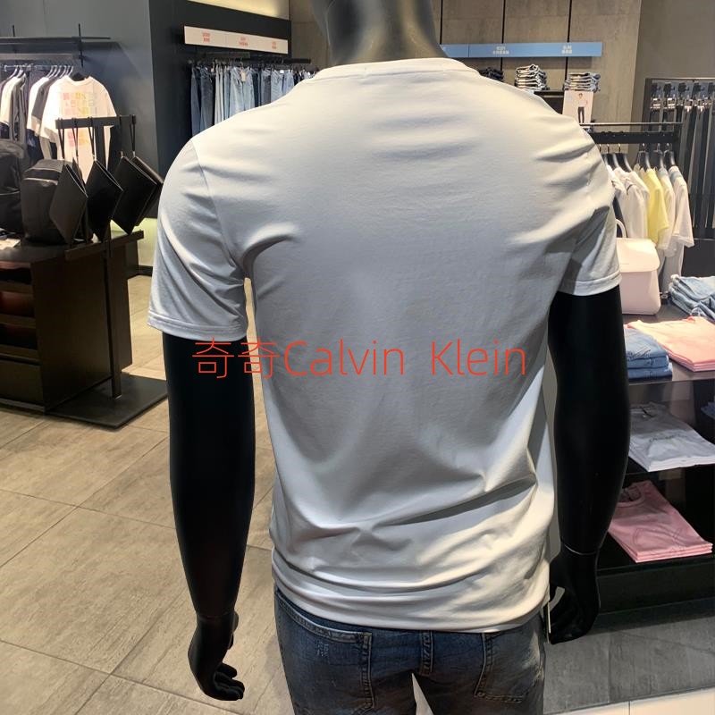 CK Jeans24夏季新款男女情侣性休闲纯棉印花透气圆领打底短袖T恤