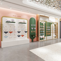 Lingerie Shop Middle Island Leaning Against Wall Bra Display Cabinet Display Rack Upper Wall Hanger show shelves Underwear Underpants Show shelves