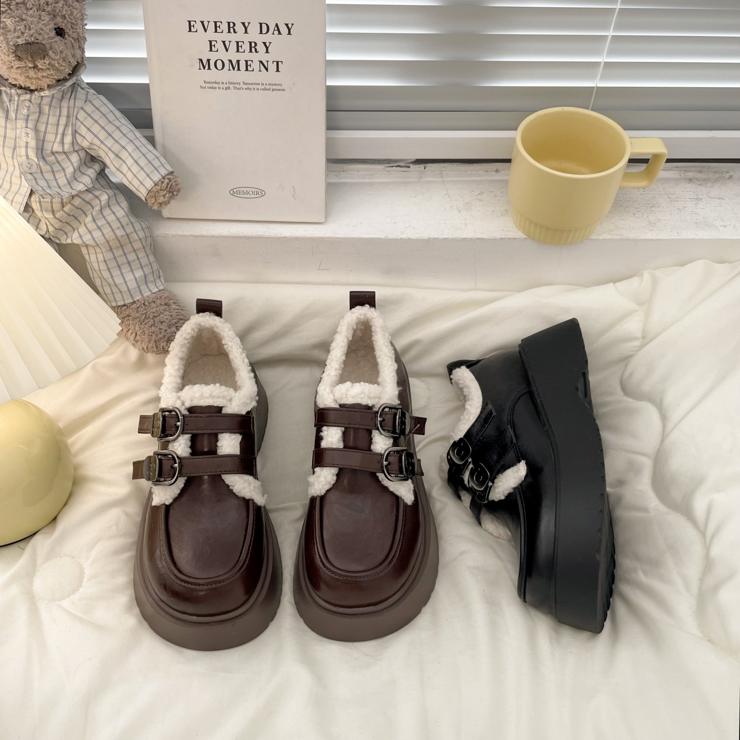 冬季小皮鞋女加绒保暖棉鞋复古jk厚底大头鞋学生休闲单鞋乐福鞋冬,淘宝优惠券,粉丝福利购,淘宝优惠卷