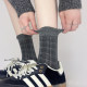 Plaid ແມ່ນຢູ່ໃນການຄວບຄຸມ! ເສື້ອມີສີເຂັ້ມ~ຫວານໆ ! Pile ຂອງ socks ສໍາລັບແມ່ຍິງໃນພາກຮຽນ spring ແລະ summer
