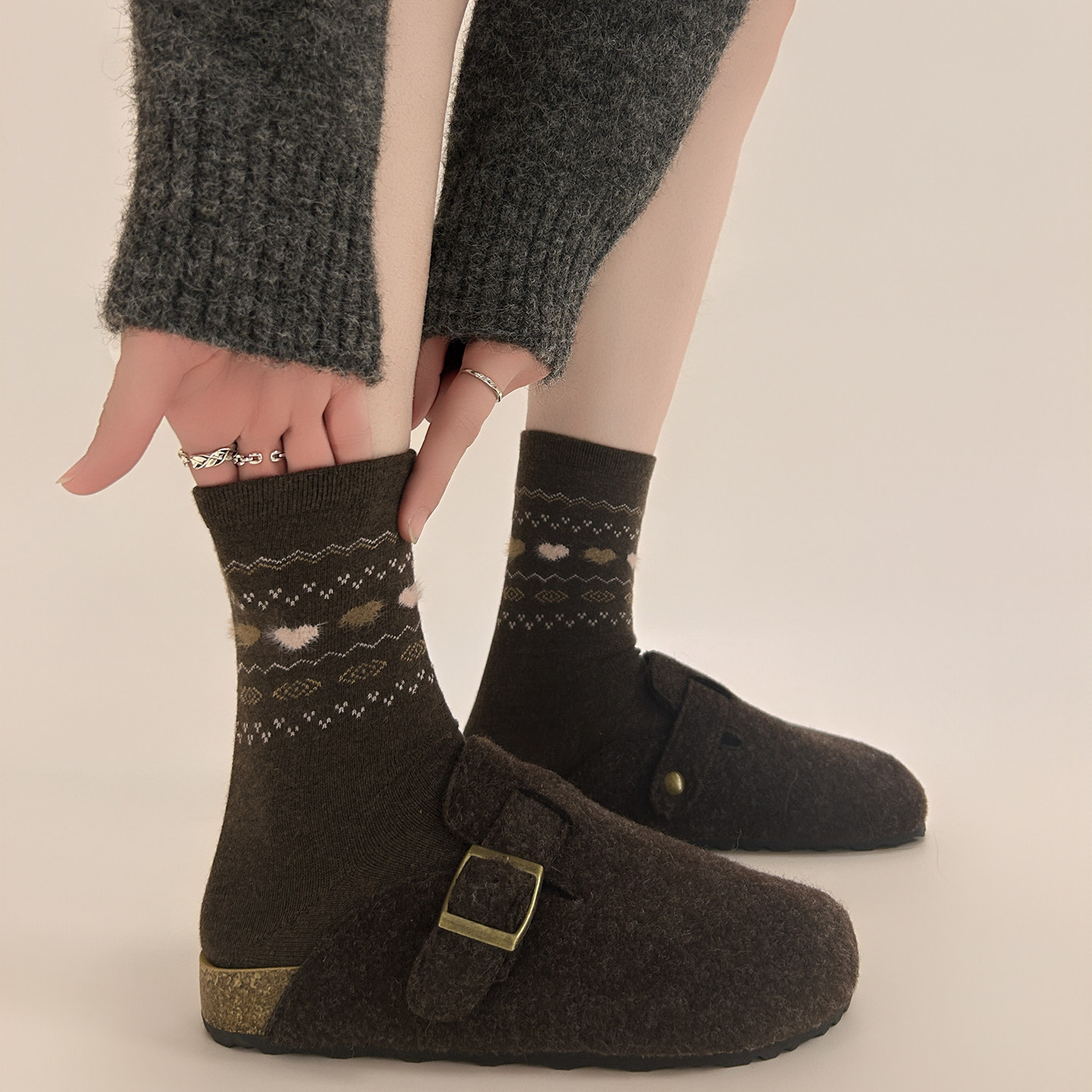 【4双装】冬天bi不可少的羊毛袜子~保暖又漂亮~上脚舒适~袜子女厚,淘宝优惠券,粉丝福利购,淘宝优惠卷