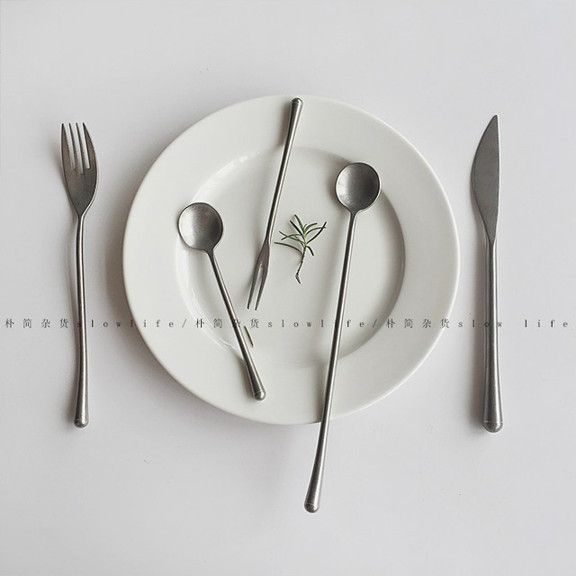Pujian Grocery 304 stainless steel retro knife and fork spoon