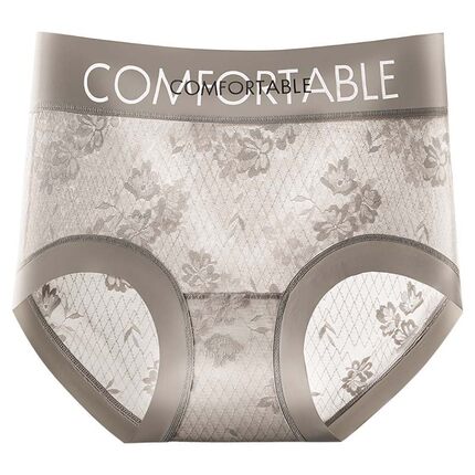 夏季超薄蕾丝无痕内裤女纯欲风性感抑菌加长蚕丝裆中腰女士三角裤