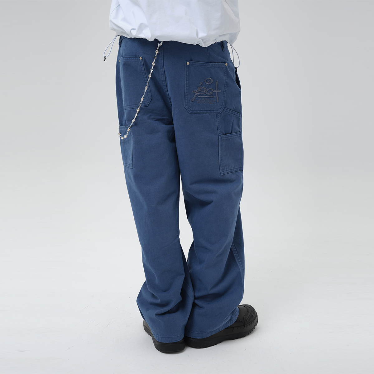 ComicTree C.t 2025秋季工装阿苏特染水洗做旧法工蓝长裤子男士潮 - 图2