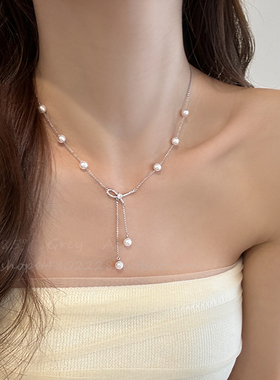 温柔浪漫蝴蝶结流苏项链