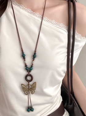 复古陶瓷吊坠项链女新中式民族风