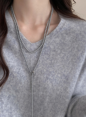 长款多戴施家珍珠毛衣链女新款