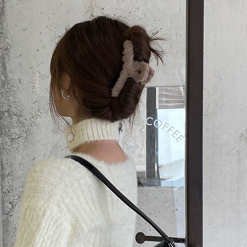 Плюшевая демисезонная заколка для волос, заколка-крабик, акула, аксессуар для волос, шпильки для волос