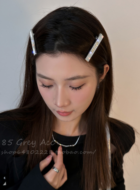 轻奢高级感超闪锆石发夹女