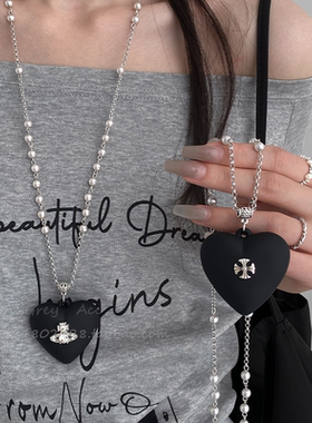 超长款爱心吊坠项链女2026年新款爆款十字架星球锁骨链百搭配饰品