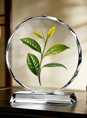 茶叶摆件定制龙井绿茶斗茶茶艺文化养生活动纪念茶商店铺桌面摆台