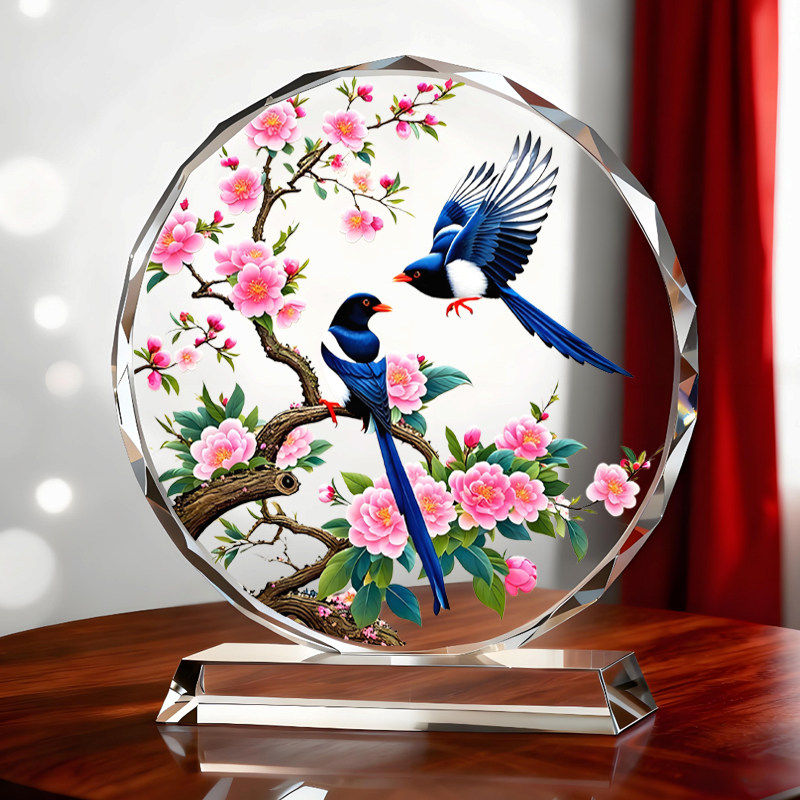 喜鹊梅花图摆件暖居家居送人装饰画公司前台喜上眉梢客厅玄关摆台,淘宝优惠券,粉丝福利购,淘宝优惠卷