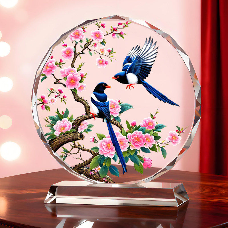 喜鹊梅花图摆件暖居家居送人装饰画公司前台喜上眉梢客厅玄关摆台,淘宝优惠券,粉丝福利购,淘宝优惠卷