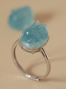 天然海蓝宝原创清新本命年小兔子