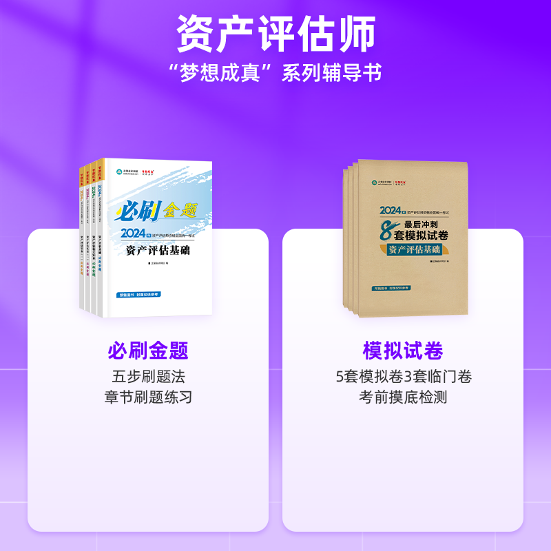 正保会计网校资产评估师教材2024年新版资格考试辅导书评估相关知识必刷金题应试指导搭基础实务一二官方历年真题库练习题8套试卷 - 图3