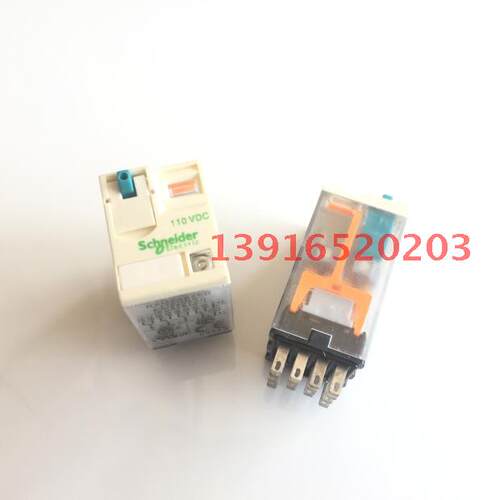 小型继电器 中间继电器RXM4AB2FD 14脚 DC110V直流带手动测试按钮 - 图1