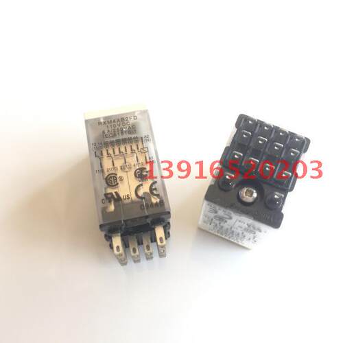 小型继电器 中间继电器RXM4AB2FD 14脚 DC110V直流带手动测试按钮 - 图2
