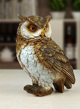 树脂仿真猫头鹰摆件客厅家居