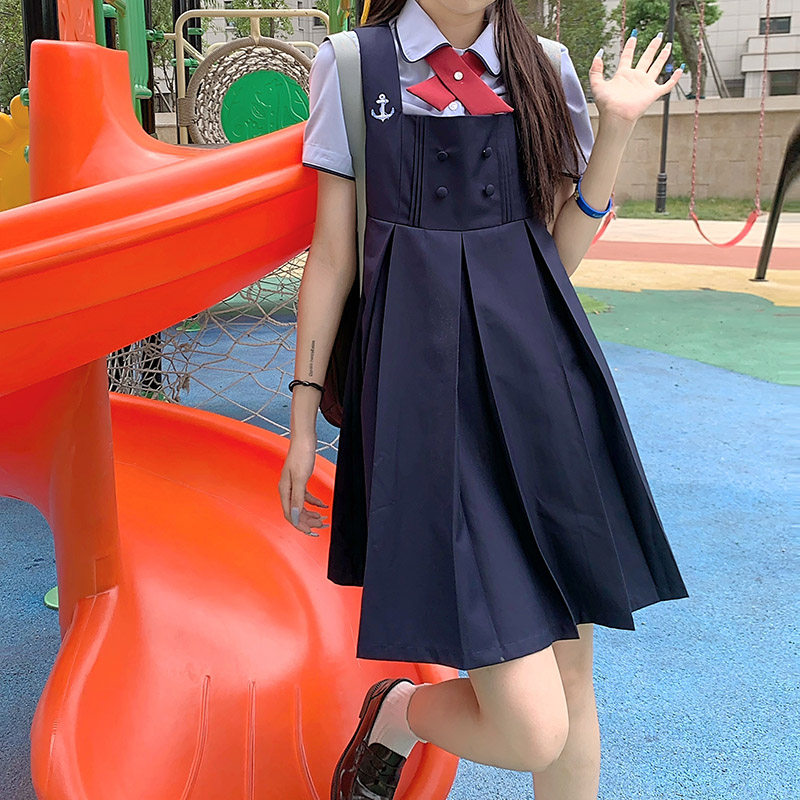 湫奈社原创刺绣JK卡奶裙/小奈 学院风夏新款制服连衣裙背心吊带裙,淘宝优惠券,粉丝福利购,淘宝优惠卷