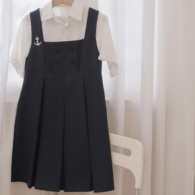 湫奈社原创刺绣JK卡奶裙/小奈 学院风夏新款制服连衣裙背心吊带裙,淘宝优惠券,粉丝福利购,淘宝优惠卷