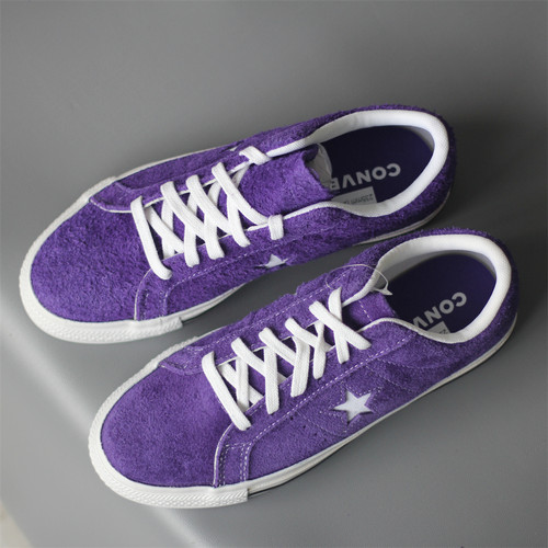 CONVERSE匡威ONE STAR PRO紫色翻毛皮麂皮低帮情侣帆布鞋171586c - 图0