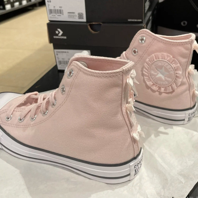 Allstar big kids pink bow canvas shoes