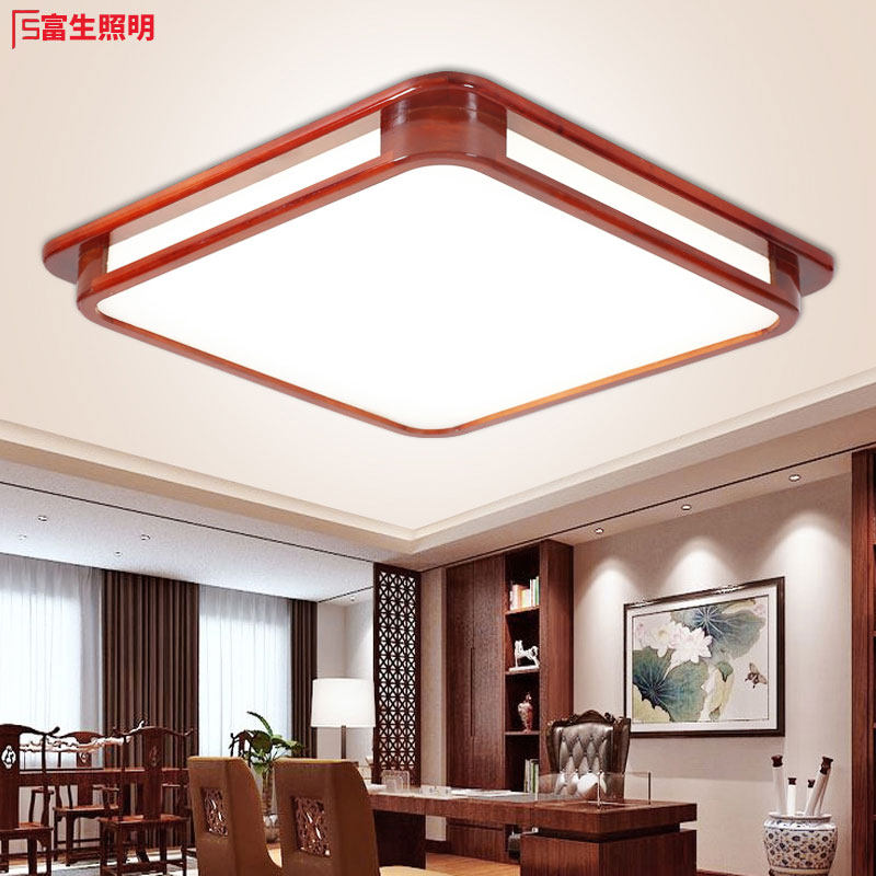 中式灯中国风仿古吸顶灯卧室书房客厅薄款LED木艺实木亚克力灯饰,淘宝优惠券,粉丝福利购,淘宝优惠卷