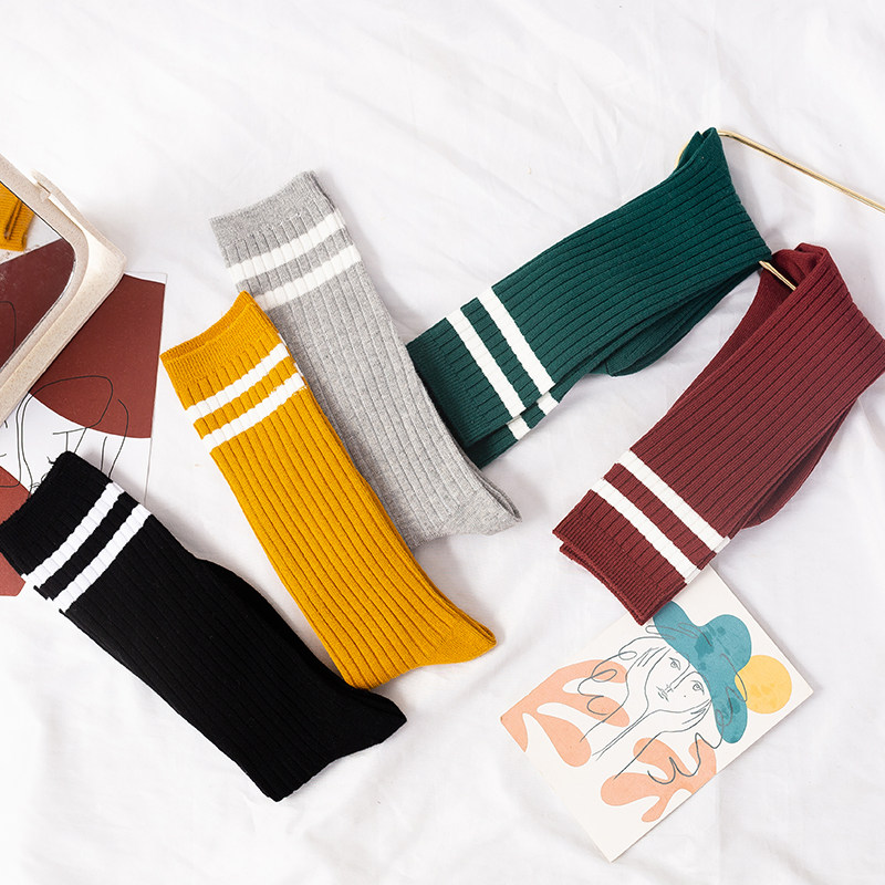 日系堆堆袜二杠韩版长袜子女中筒袜秋冬百搭学院风潮流四季原宿风,淘宝优惠券,粉丝福利购,淘宝优惠卷