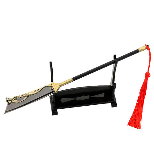 关羽关云长关公大刀青龙偃月刀 古代兵器金属玩具模型摆件22CM - 图3
