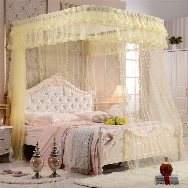 华顺铝合金挂墙支架拉幕U型导轨 拉绳装墙式尾开公主落地双人蚊帐,淘宝优惠券,粉丝福利购,淘宝优惠卷