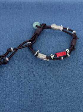 小众原创设计藏式编绳流苏银饰手链s925纯银首饰民族风首饰礼物女